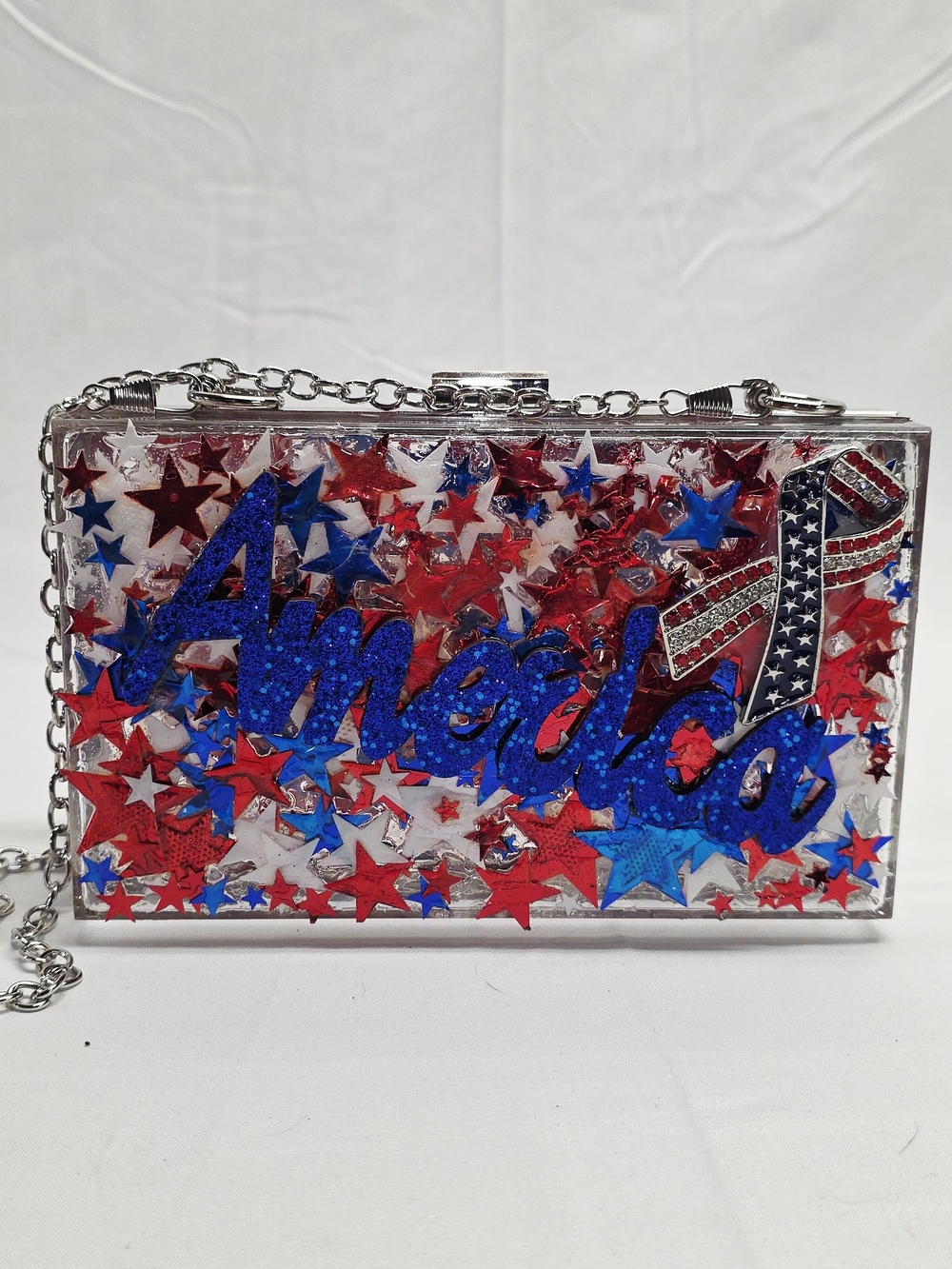 Handmade Pearl Chaos Clear Acrylic Clutch - Shoot Across The Sky - Picture 4 of 7